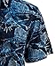 Johari West Men's Button Down Short Sleeve Shirt, Sailfish Night (Blue, Large)