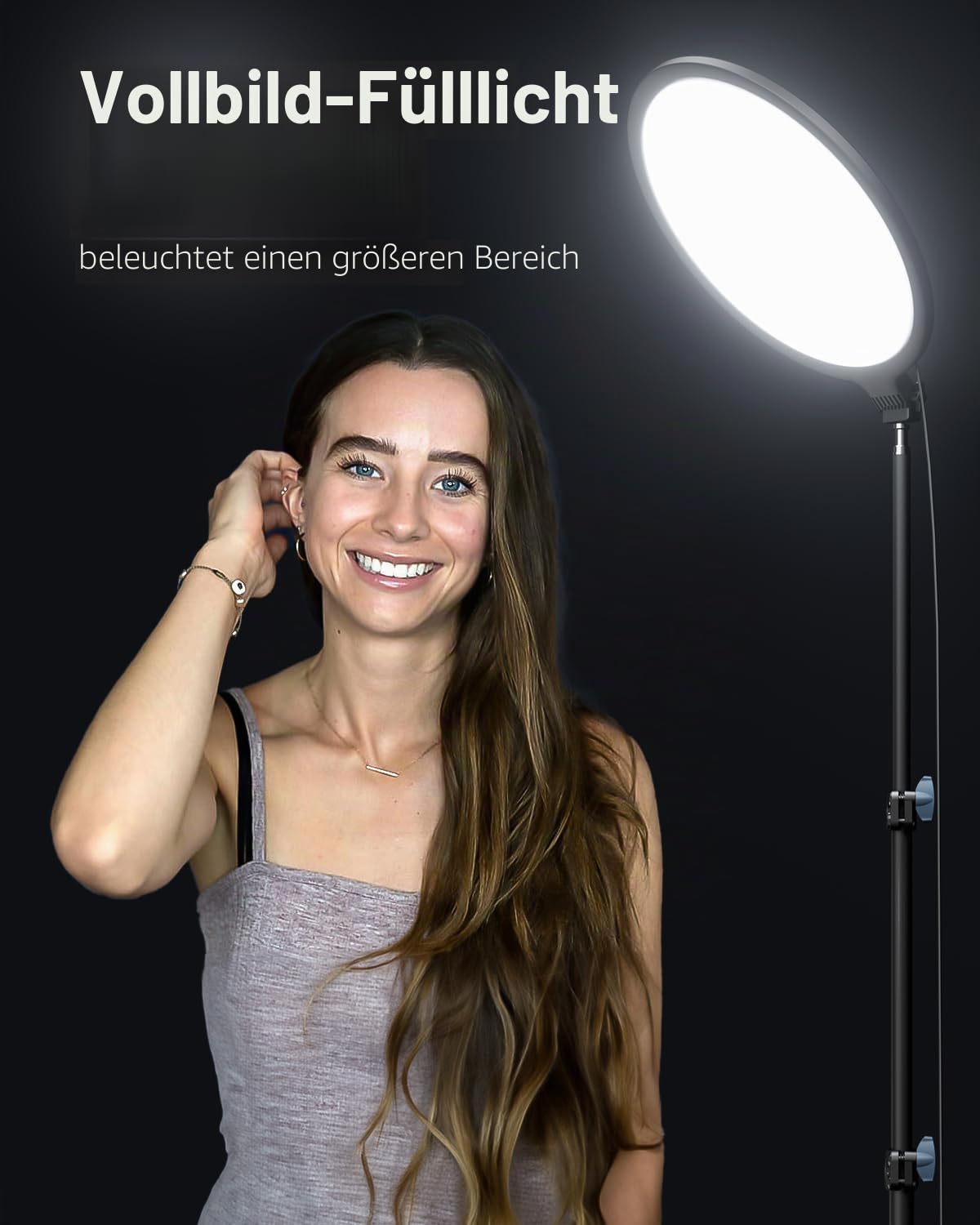 Weilisi 10.5" Ringlicht mit 69" Stativ Handy mit für Tiktok, Vlogging | Vollflächiges Ringlicht-Stativ für Videoaufnahmen und TikTok – Dimmbares LED-Selfie-Ringlicht mit Stativ und Fernbedienung