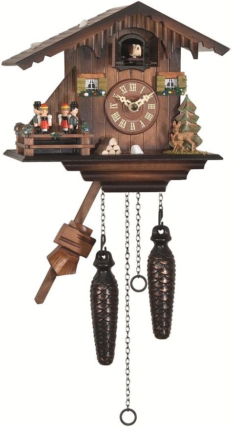 Engstler Quartz Cuckoo Clock Swiss House with Music, Turning Dancers EN 424 QMT