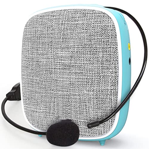 Megáfono portátil y amplificador de voz con micrófono y lector de tarjeta TF en color azul