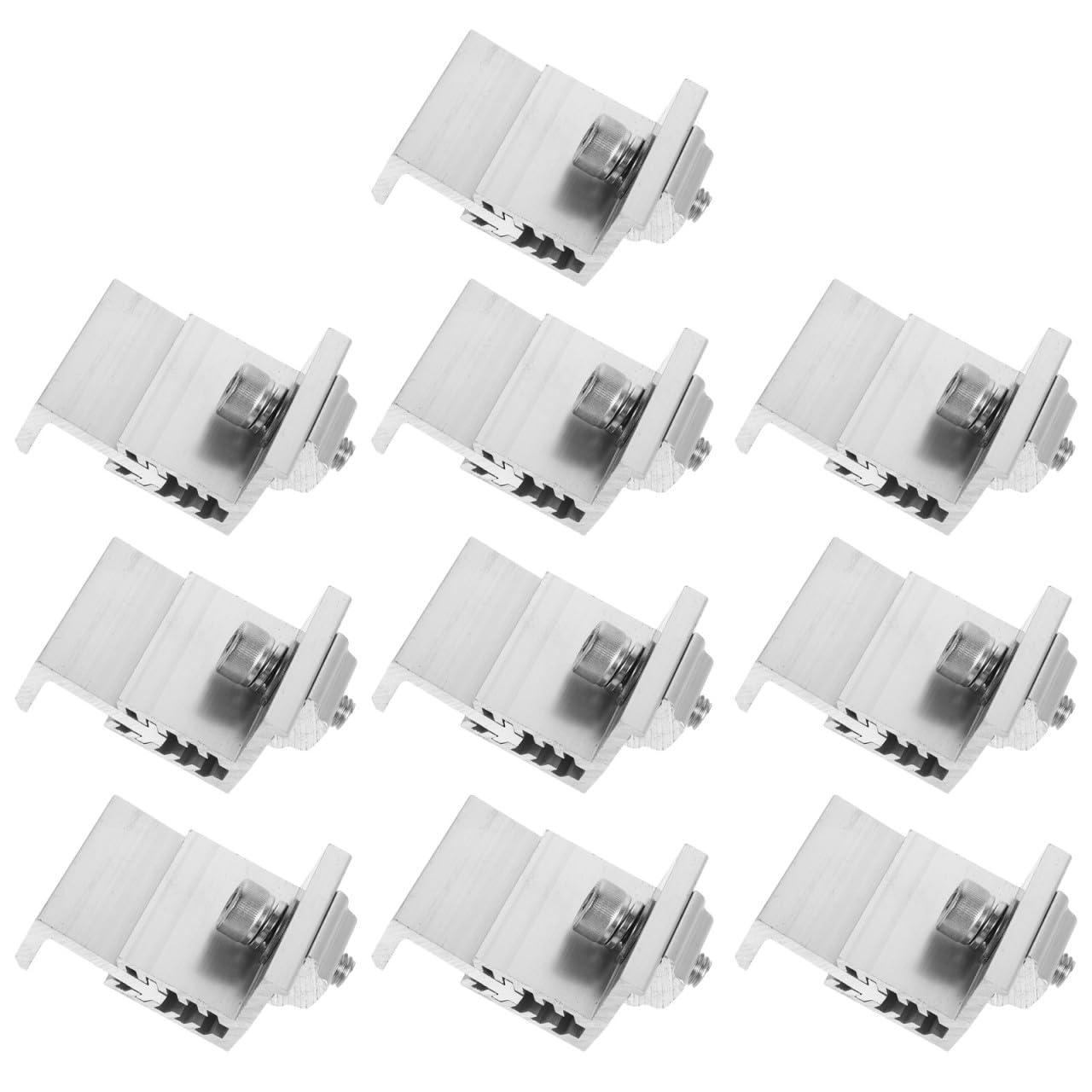 Zerodeko 10 Unidades Abrazaderas Ajustables de Aluminio para Panel Solar Tornillos Soportes de Montaje Resistentes para Sistemas Fotovoltaicos Tejados Planos y Metálicos