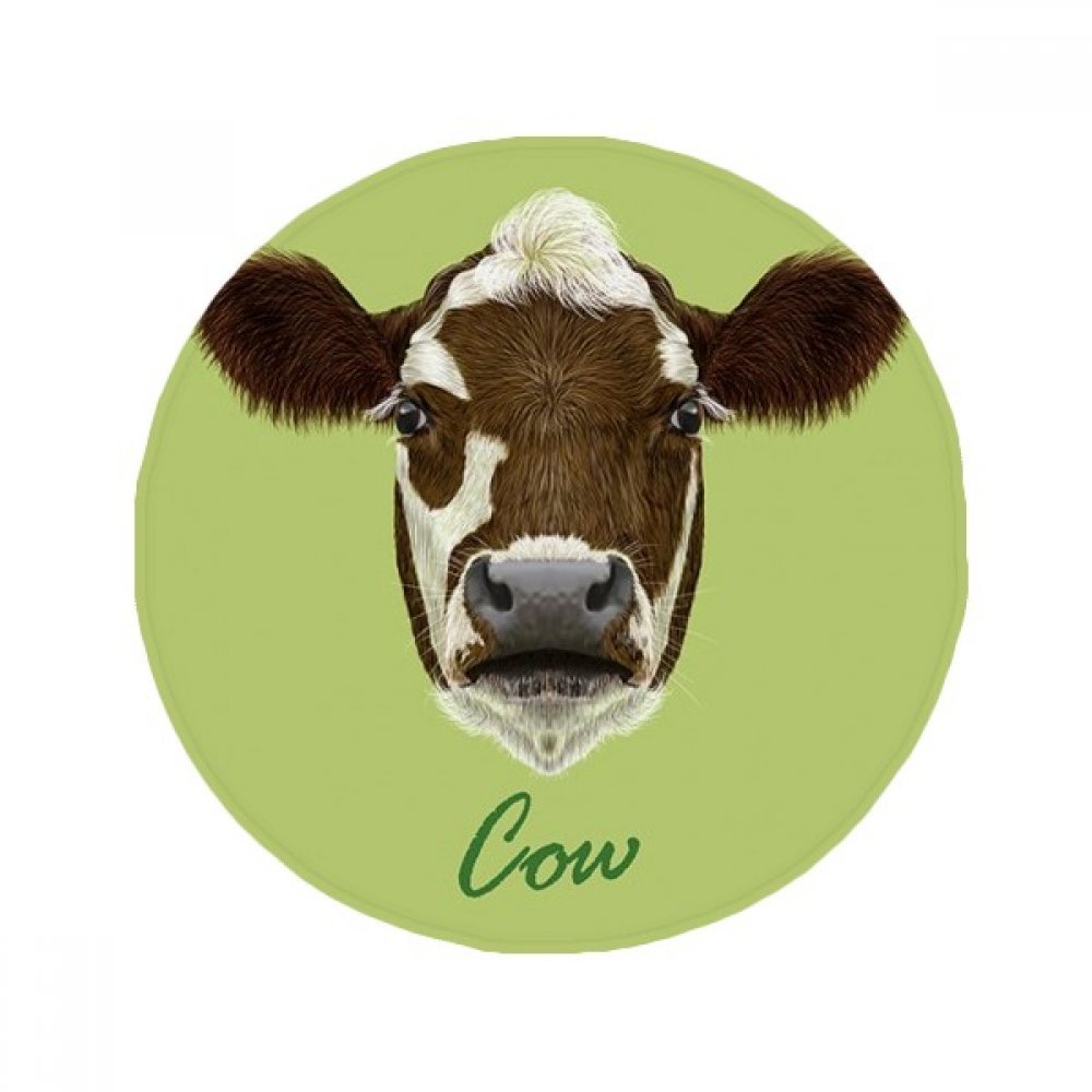 Tapis animal anti-slip vache laitière ronde 50cm antidérapant de sol