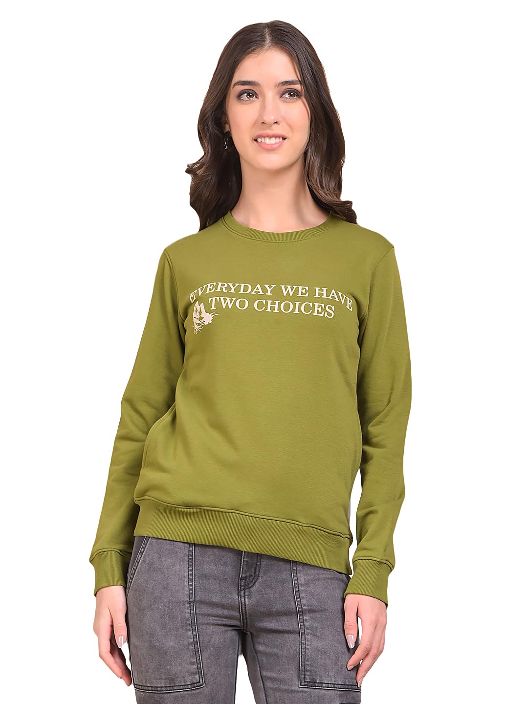 crimsoune club Women's Olive Graphic Print Sweatshirt-picture-10