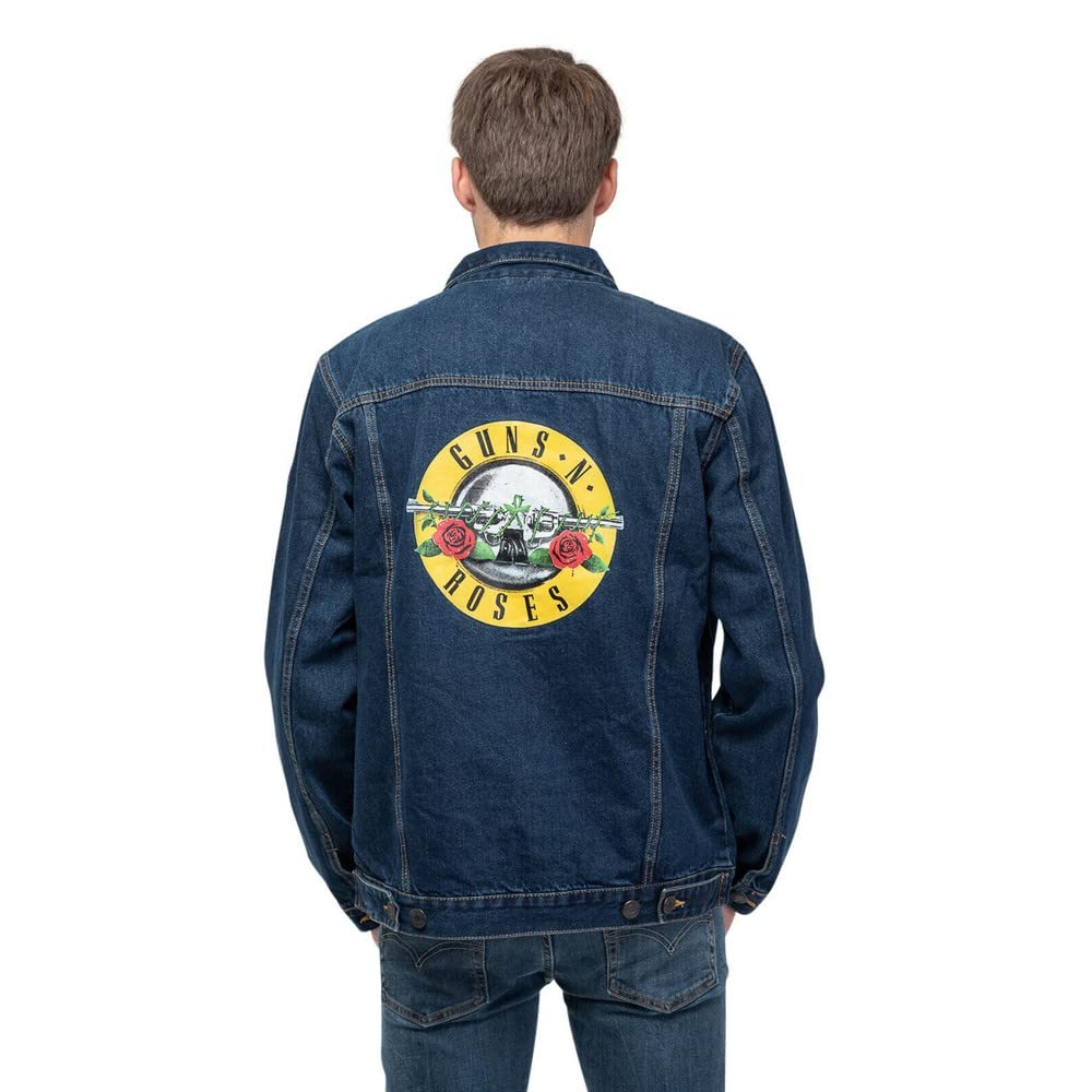 Guns N' Roses Denim Veste Classic Band Logo Nouveau Officiel Unisex Bleu
