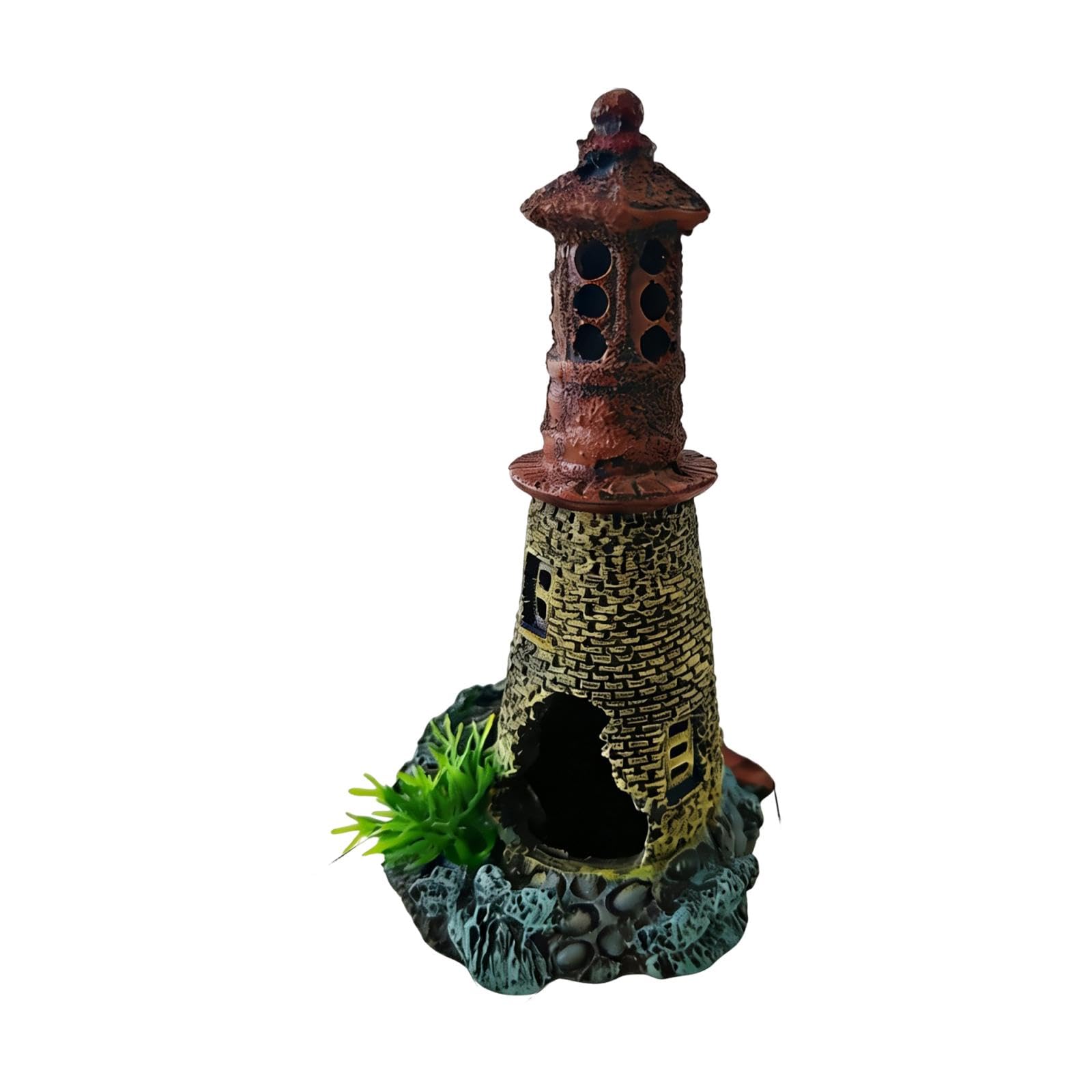 MotiveTech Aquarium Decoration Lighthouse Ornament Statue Resin Tabletop Decor Scenic Figurine Ornament Underwater Landscape