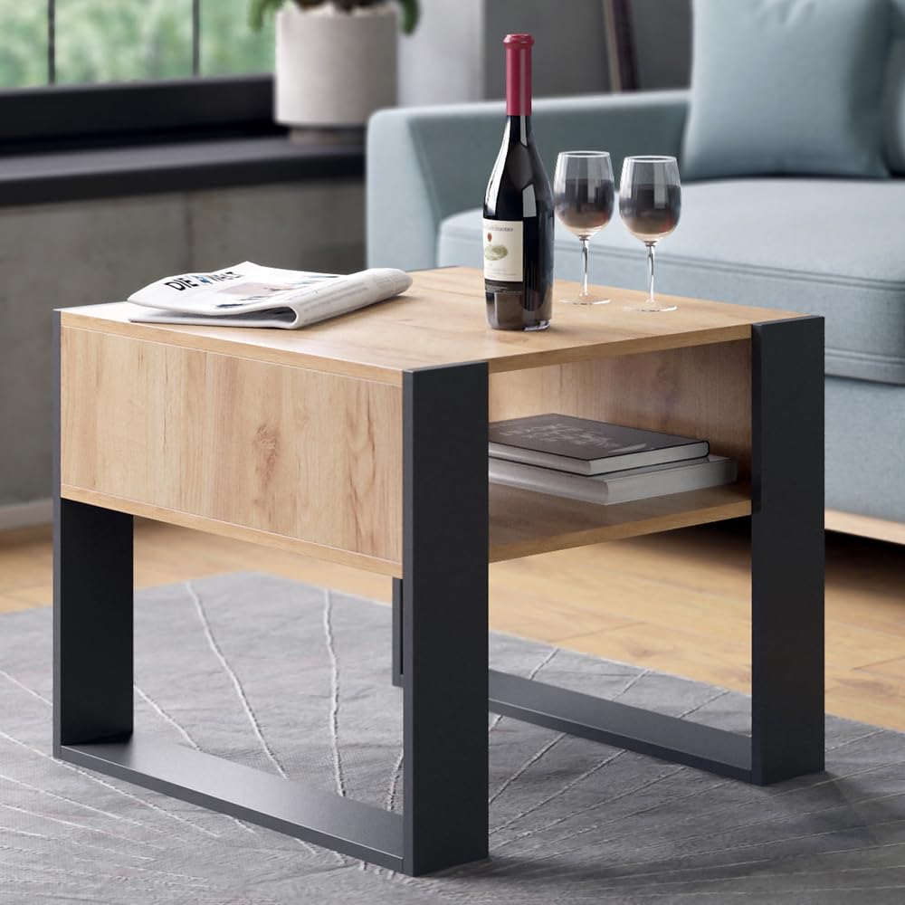Vicco Tavolino da salotto, Antracite, 59.2 x 50.6 cm, adatto per riporre riviste e telecomandi