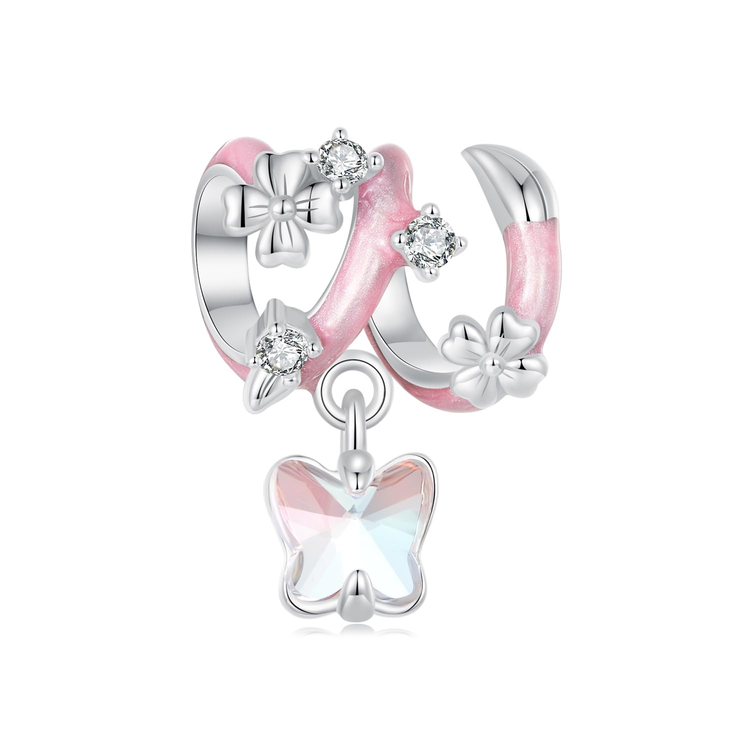 Charm de plata de ley 925 con mariposa detallada para pulseras de coleccionista 8