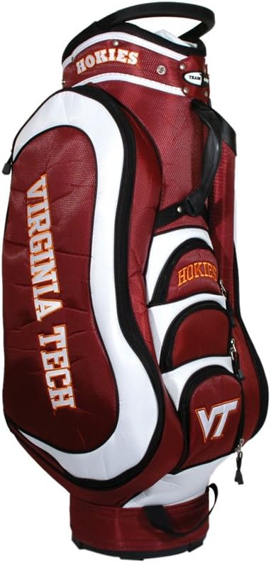 Team Golf NCAA Medalist Golf Cart Bag, 14-Way Top with Integrated Handle & External Putter Well, 5 Zippered Pockets, Padded Strap, Umbrella Holder & Removable Rain Hood