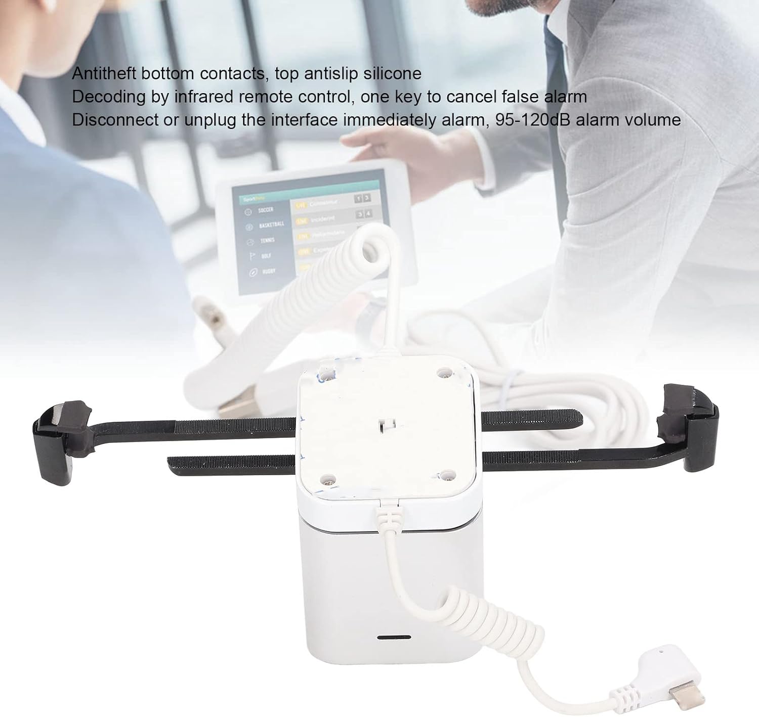 Diohce Cell Phone Anti-Theft Display Stand with Charging Function and 95‑120dB Security Alarm Design for Cell Phones Tablets Electronic Product Commercial Display and (for iOS)