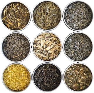 Heavenly Tea Leaves Assorted Green Tea Sampler Set, 9 Loose Leaf Green Teas
