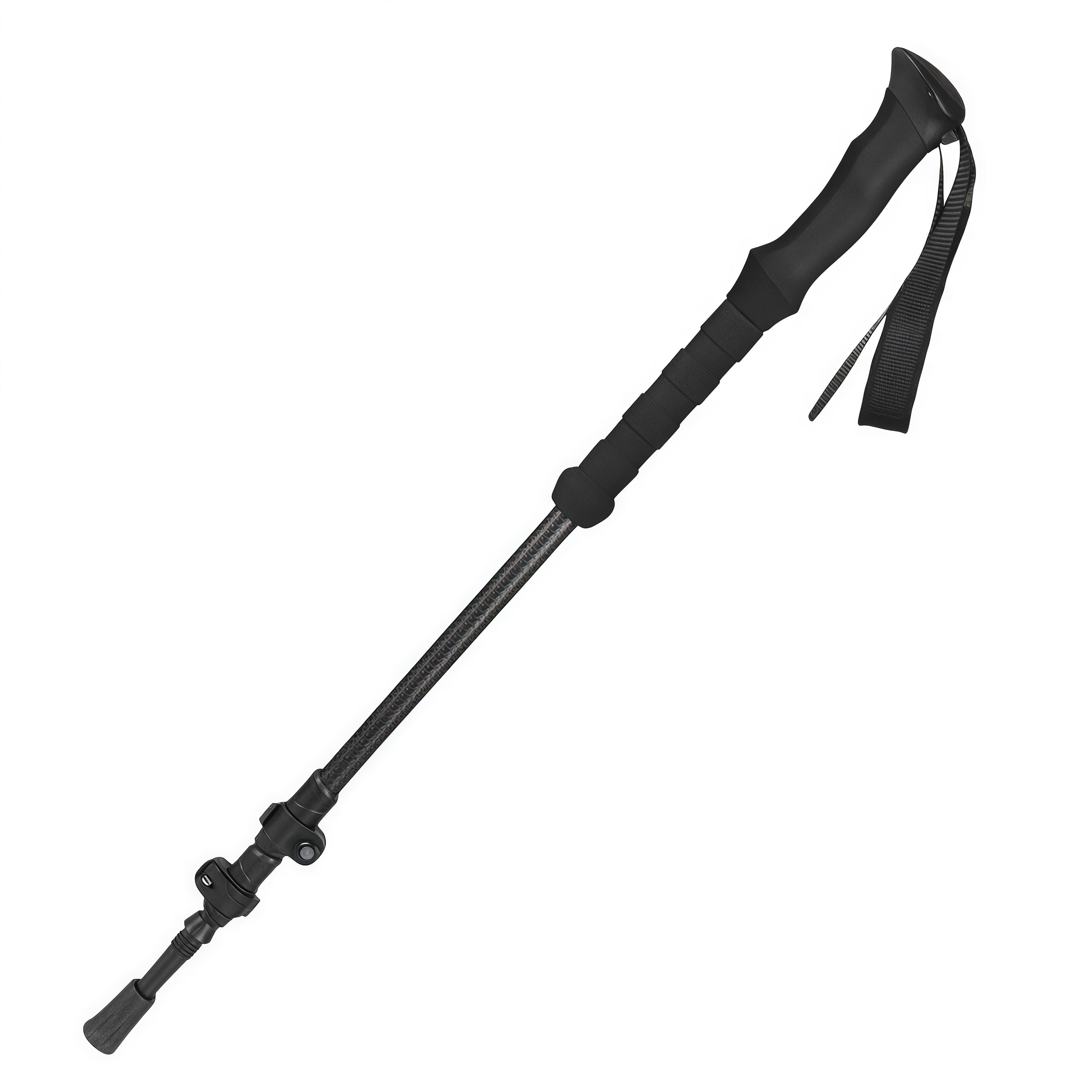 Bastón de senderismo de fibra de carbono 3K (2 piezas en juego), bastón extensible y ligero, con agarres de EVA, para senderismo, camping, montañismo, mochileros, viajes, escalada, marcha nórdica