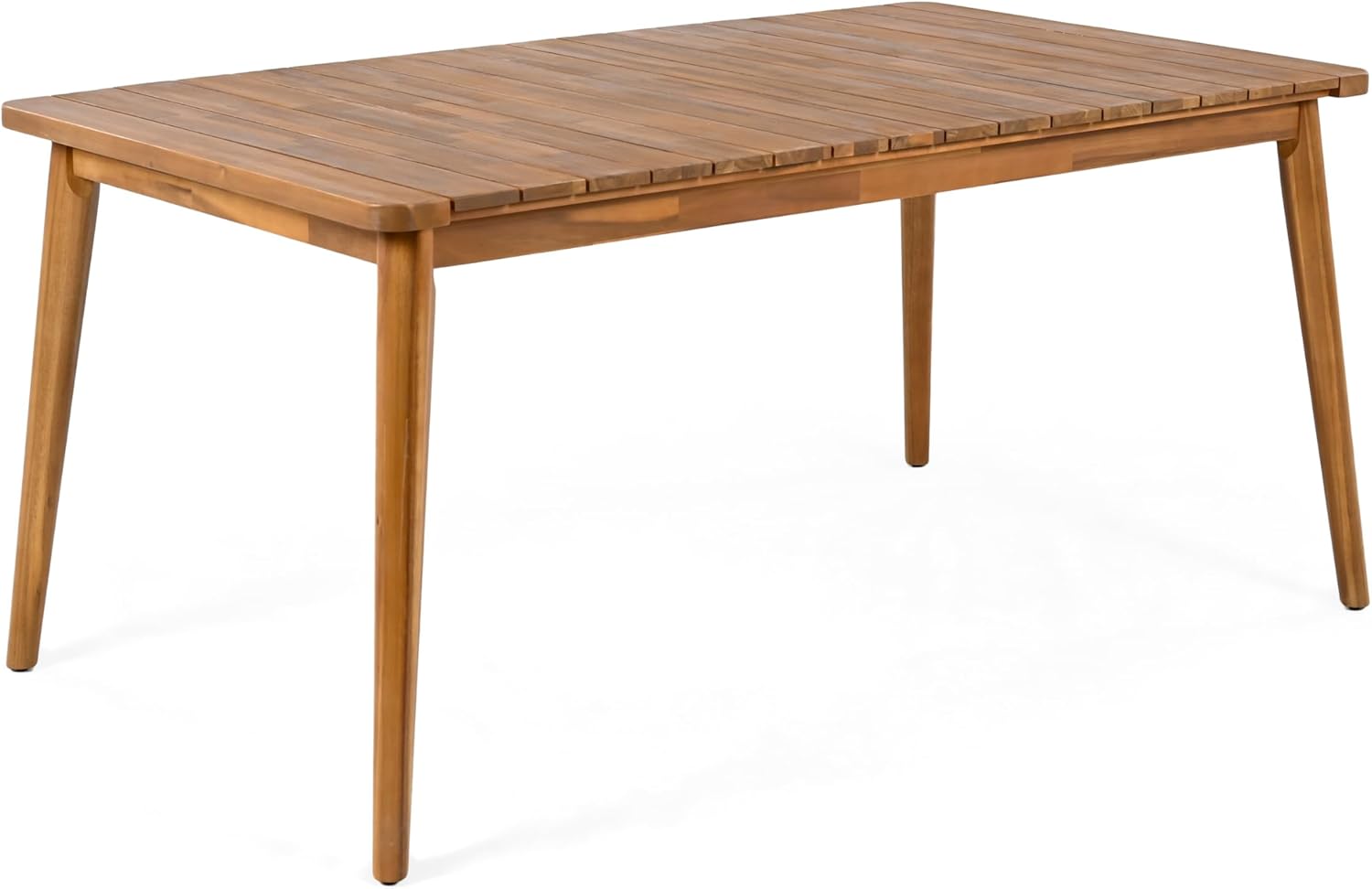 Merax 63" L Acacia Wood Dining Table 6-Person Outdoor Table,Farmhouse Furniture for Patio, Garden, Backyard, Teak