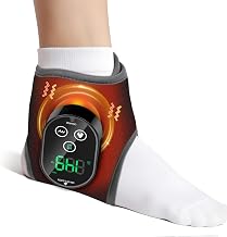 Wireless Ankle Heating Pad with Vibrating Massage, Thermal Foot and Ankle Wrap with Touch Screen, 4 Heat Levels, 3 Vibration Modes, 3 Time Levels, 3000mAh Battery