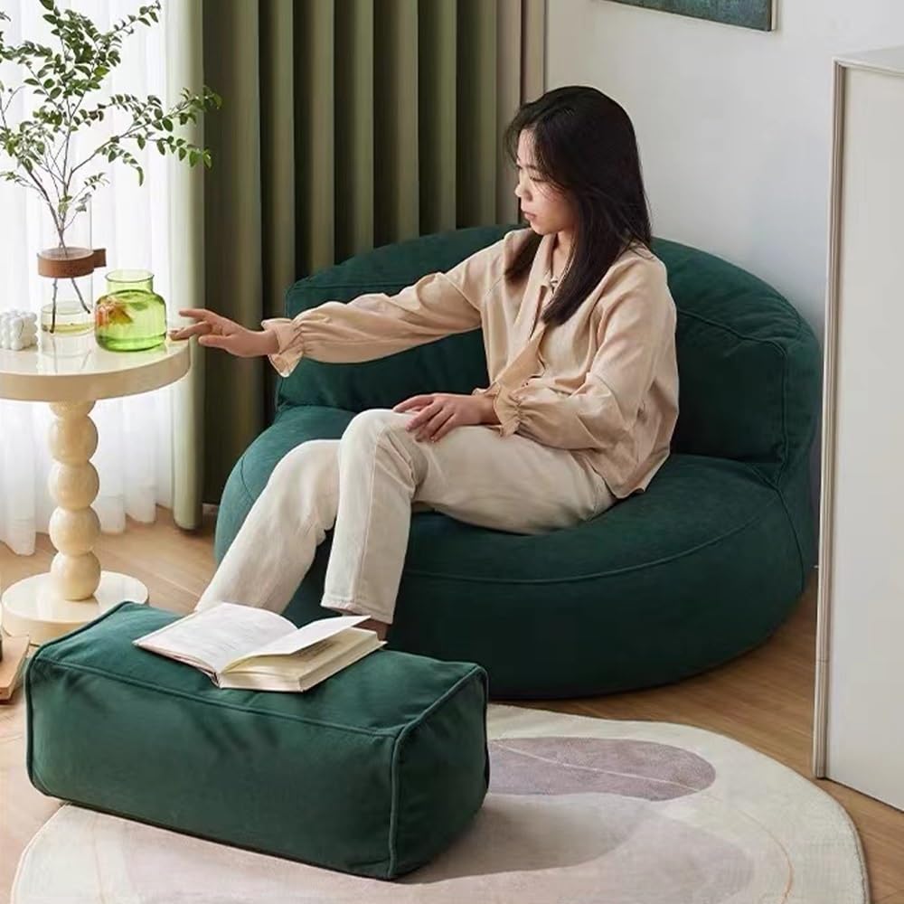 SXBCyan Bean Bag Chair ?No Filler? Chenille Bean Bag Cover Pouf with Ottoman Beanbag Chair Lazy Armchair Couch for Floor Seating,Lounge Relaxing,Video Games,Movie Night (Color : Brown, Size : Empty