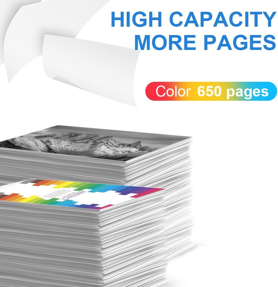 67XL Color High-yield Ink Cartridge Replacement for HP 67XL 67 XL 67XXL Color for DeskJet 2700 2700e 2755e 2755 4155e 4155 Envy Pro 6452 6458 6475; Envy 6055 6055e 6400 6455e Printers (1 Tri-Color)