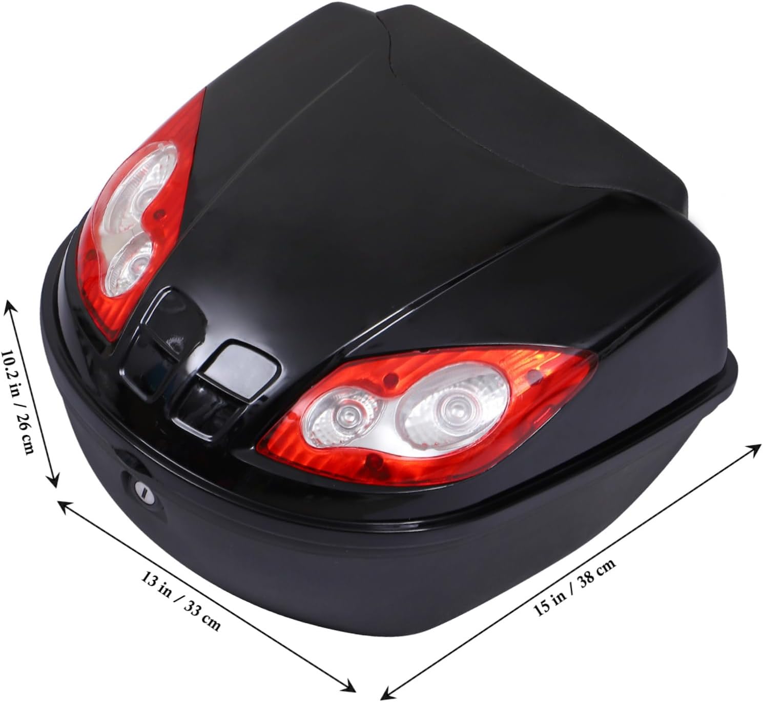 CHILDWEET Motorcycle Rear Box Tail Trunk Luggage Case Ergonomic Backrest Capacity for and Gear Storage for Rides Black