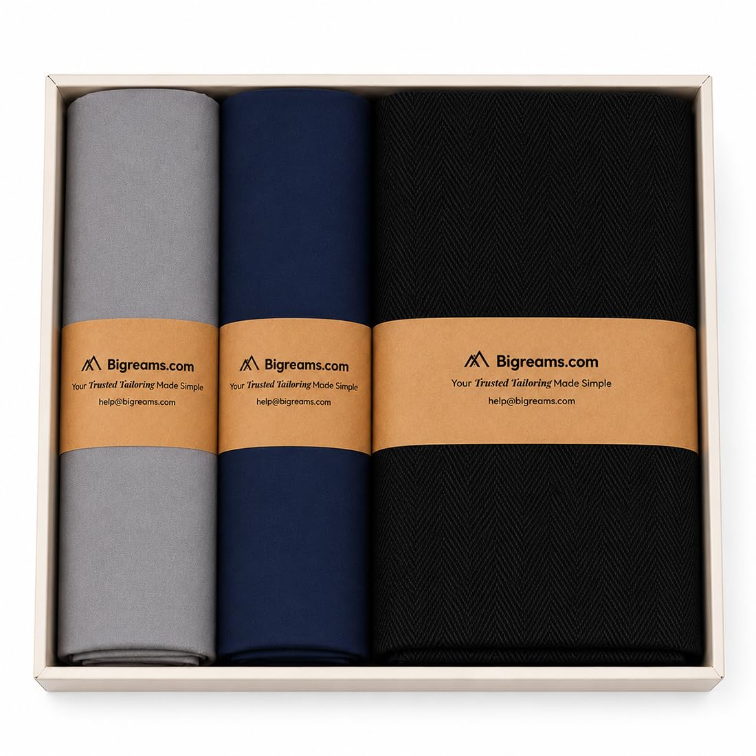 b bigreams - your comfort is our mission BIGREAMS Men's Premium Unstitched Herringbone Suit Fabric Combo | Coat Pant Fabric with Shirt Material | Custom Tailored Wedding, Business, Office, Party & Formal Wear for Men-picture-33