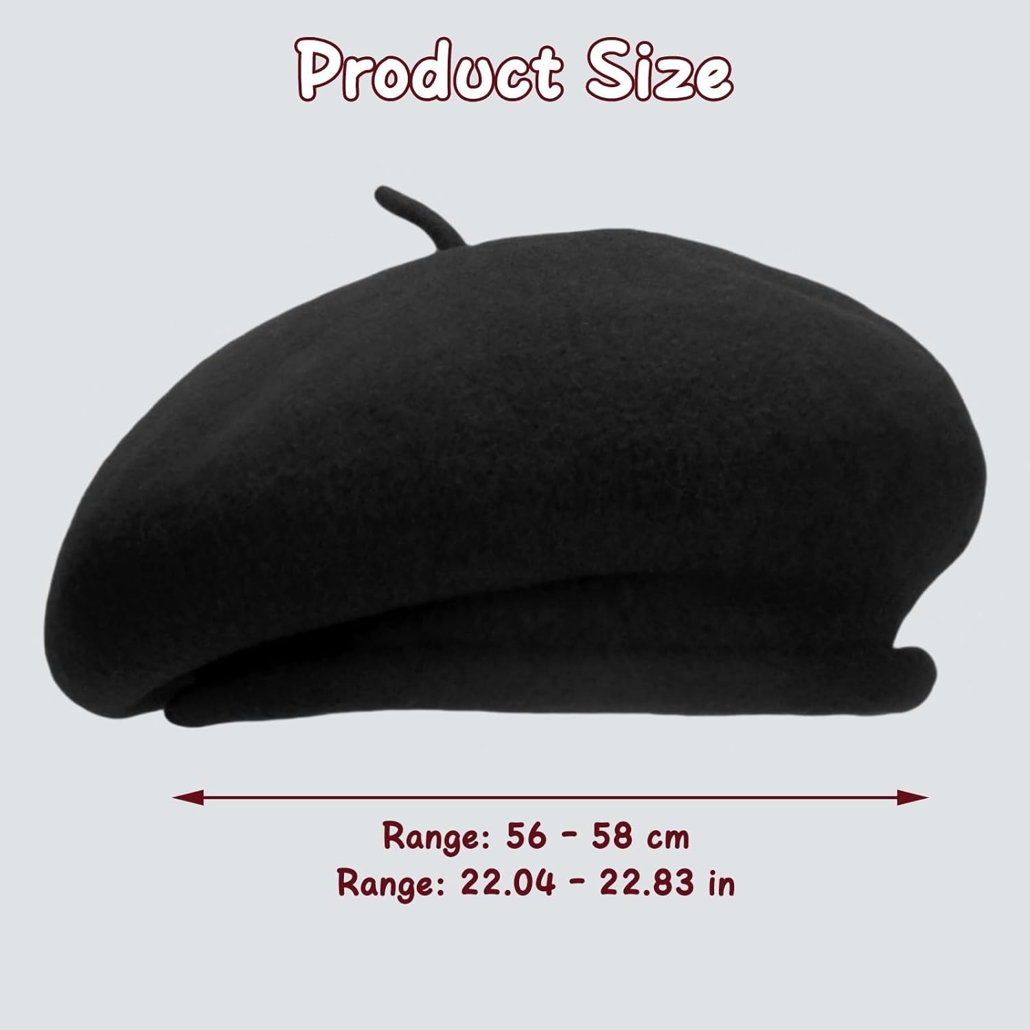 100% Wool Beret Hats for Women Men,Classic French Hat,Adjustable Headband, Handmade Rolled Brim. - Image 4