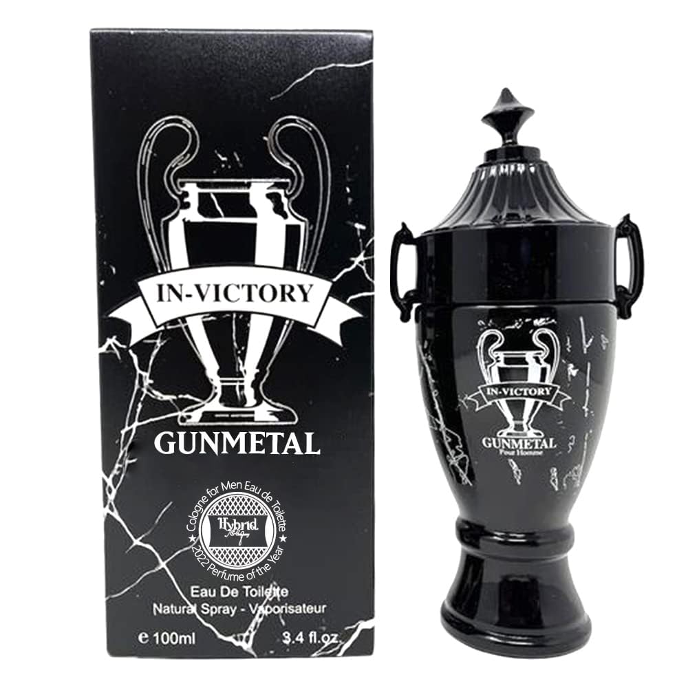 Hybrid & Company In Victory Gunmetal Cologne for Men Eau De Toilette Natural Spray Masculine Scent, 3.4 Fl Oz