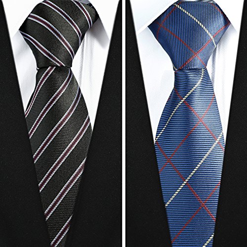 9pcs Mens Ties and 3pcs Tie Clips, Men's Classic Tie Necktie Woven Jacquard Neck Ties (2017-12-08-008)