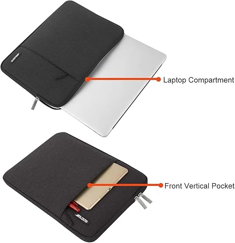Vista 185 de MOSISO Funda vertical de poliéster con bolsillo para laptop de 15 pulgadas, para MacBook Air 15 M4 A3241, M3 A3114 y M2 A2941 de 2025, 2024 y 2023