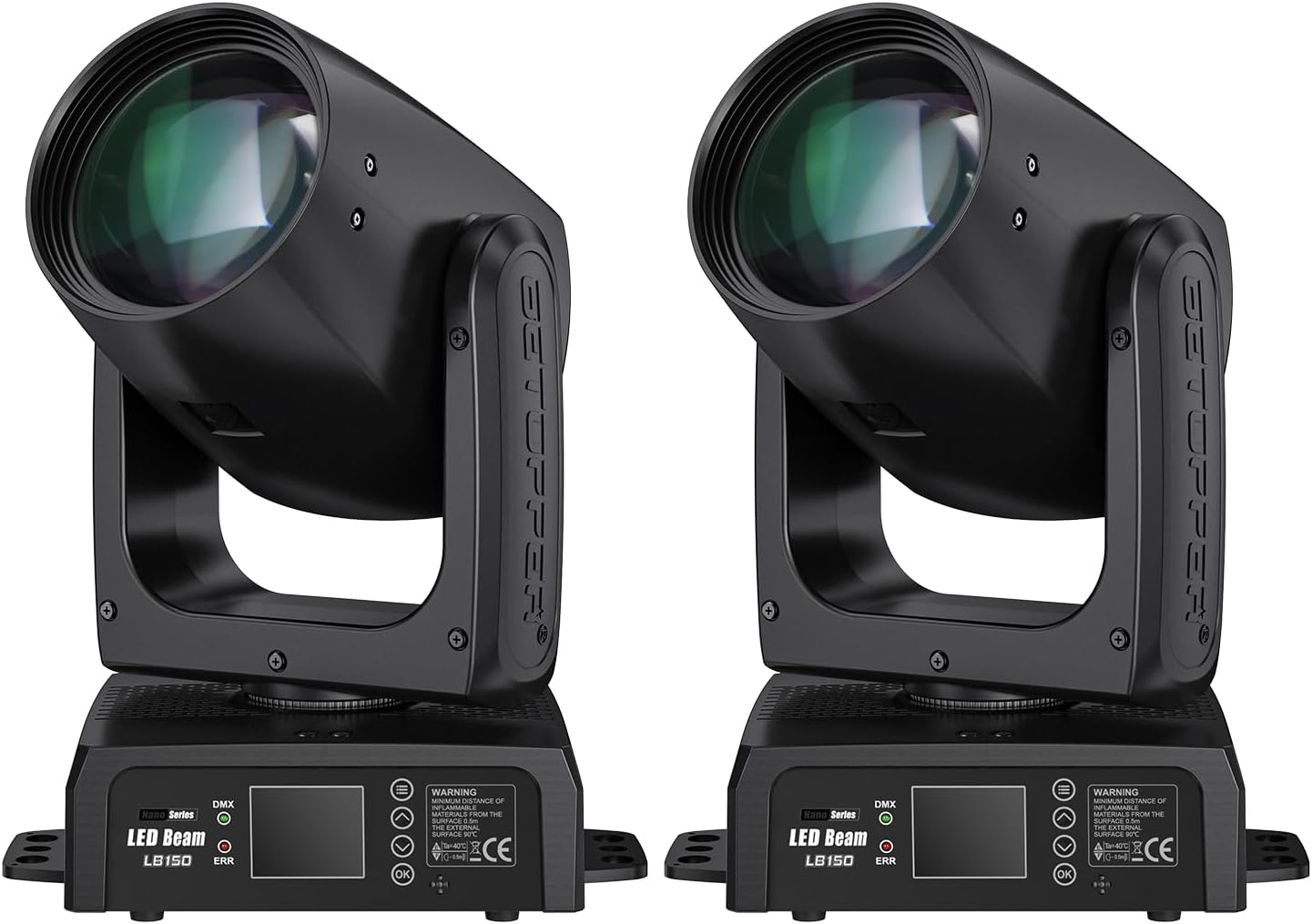 BETOPPER 150W Moving Head DJ Lights with Beam 12 GOBO 12 Colors 1 Prism Plate DMX Sound Activated Stage Light for DJ Party Bar Wedding Stage Lighting (2)