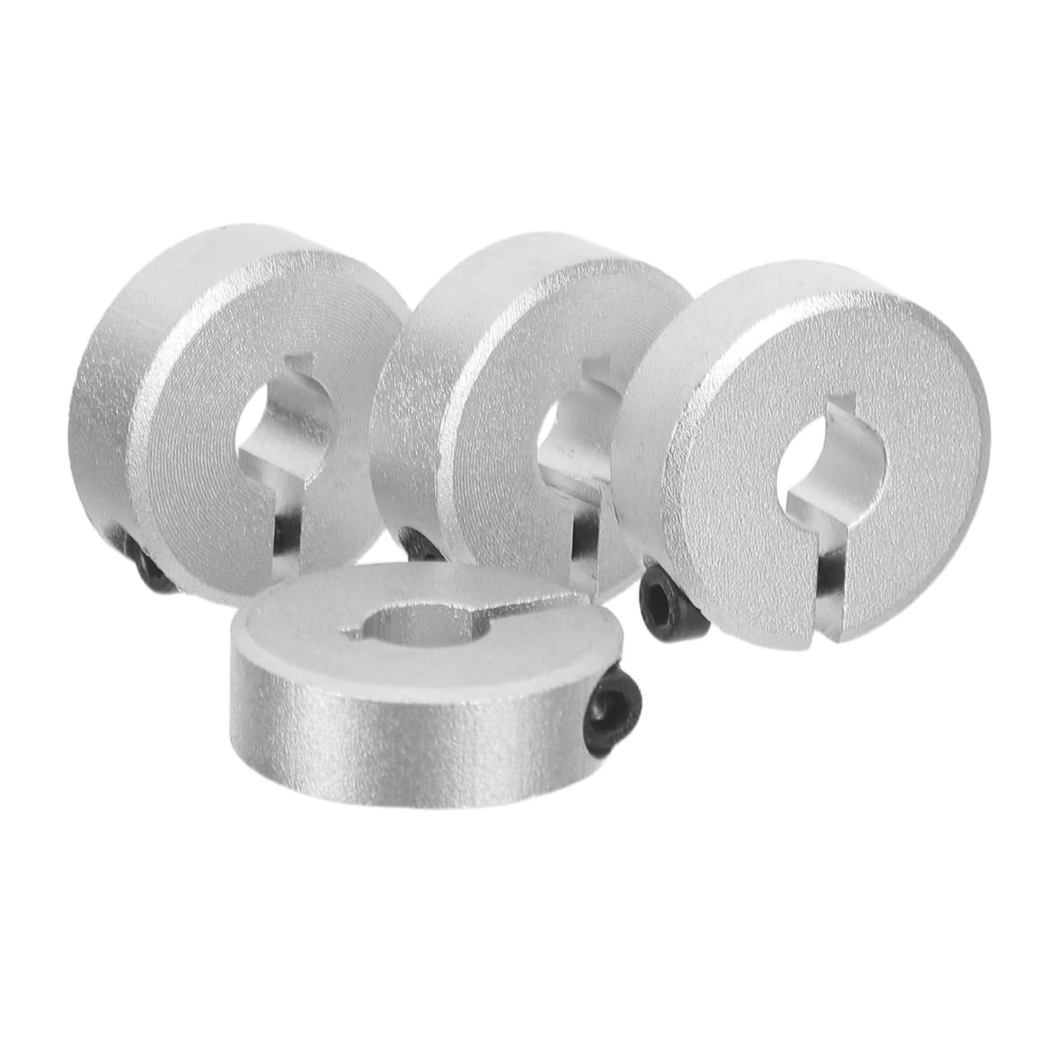 4pcs Aluminum One-piece Shaft Collar 8mm Bore Size Clamp-on Split Shaft Collar with M4 Screws for CNC Machine Tools and Optical