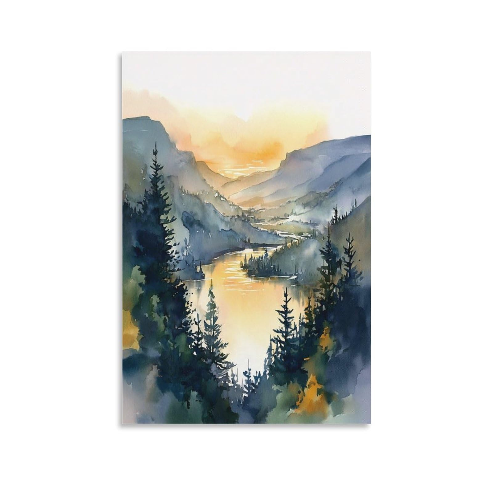 XWYMXZ Oregon Watercolor Traditional Style Retro 20x30inch(50x75cm) Vintage Travel Poster Watercolor Canvas Art