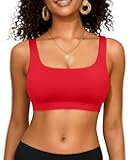Women Sport Bra Swimsuit Top - Swim Bra Bikini Top Only Scoop Neck Bathing Top 2025 Swimwear