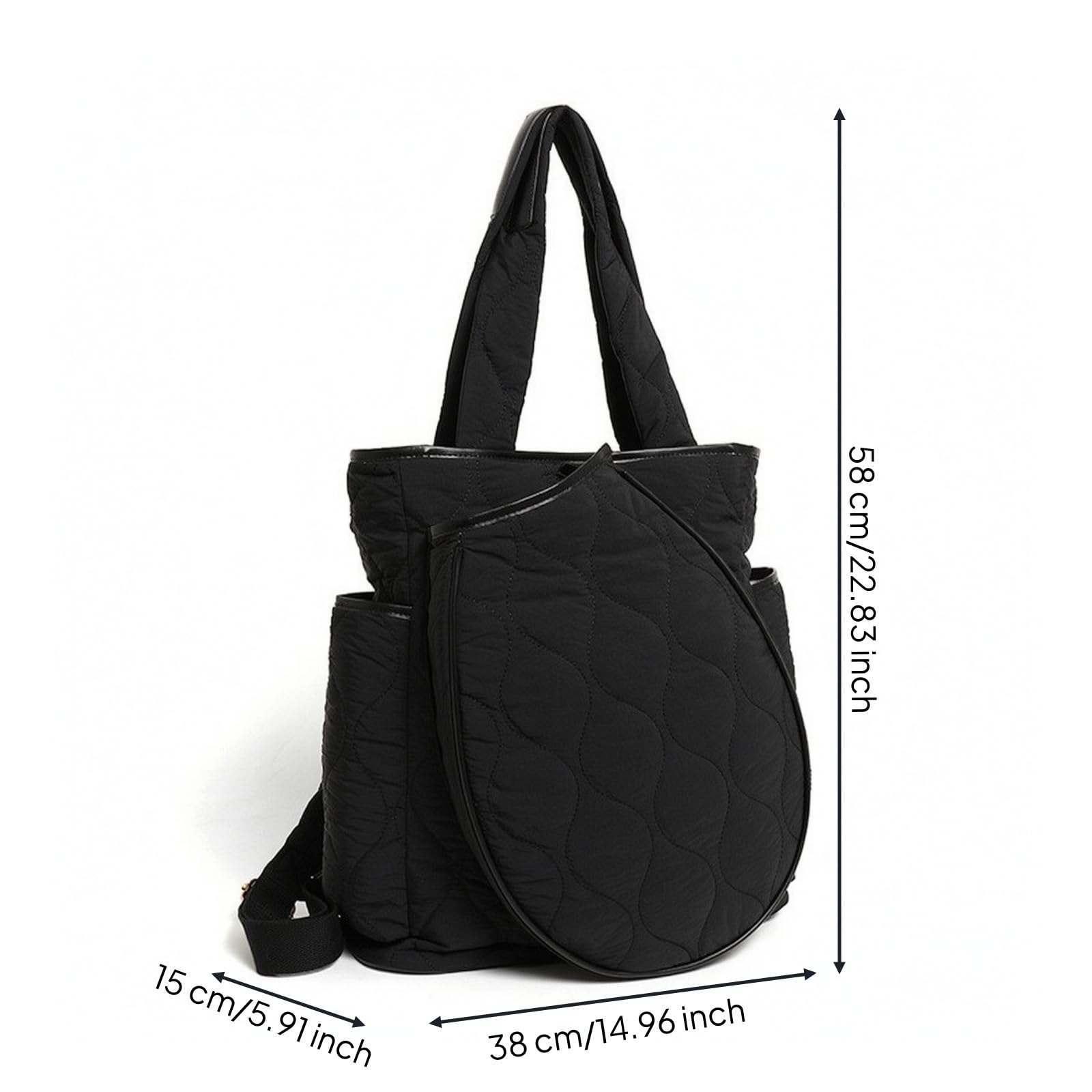 Racket Storage Case Borsa Racchette Custodia Tracolla Sacca Sportiva in Nylon Resistente con Esterno Trapuntato E Imbottitura Doppio Manico Regolabile