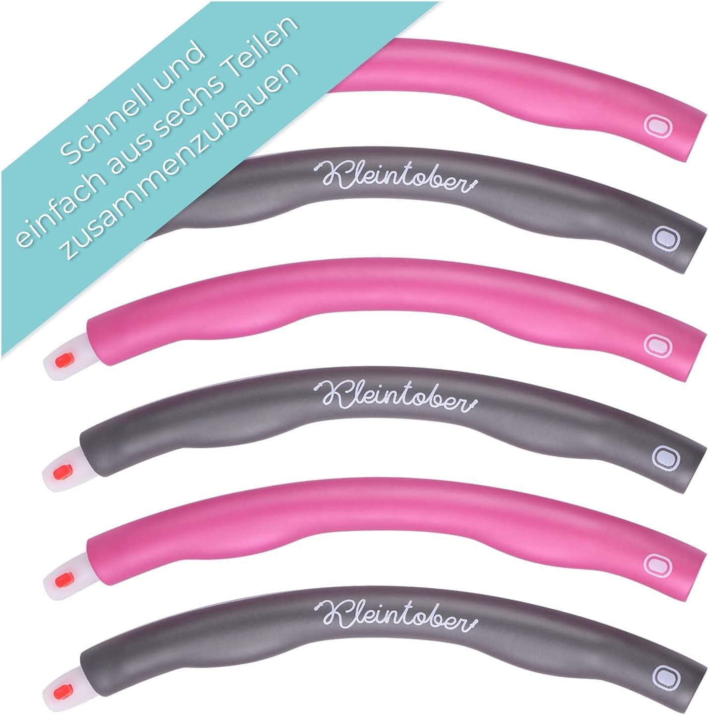 KLEINTOBER I Premium Hula Reifen für Kinder & schlanke Erwachsene I Set mit Hula Übungsanleitung I Gymnastik Reifen Kinder I Hoola Hoop Reifen Kind I Hullahub Reifen I