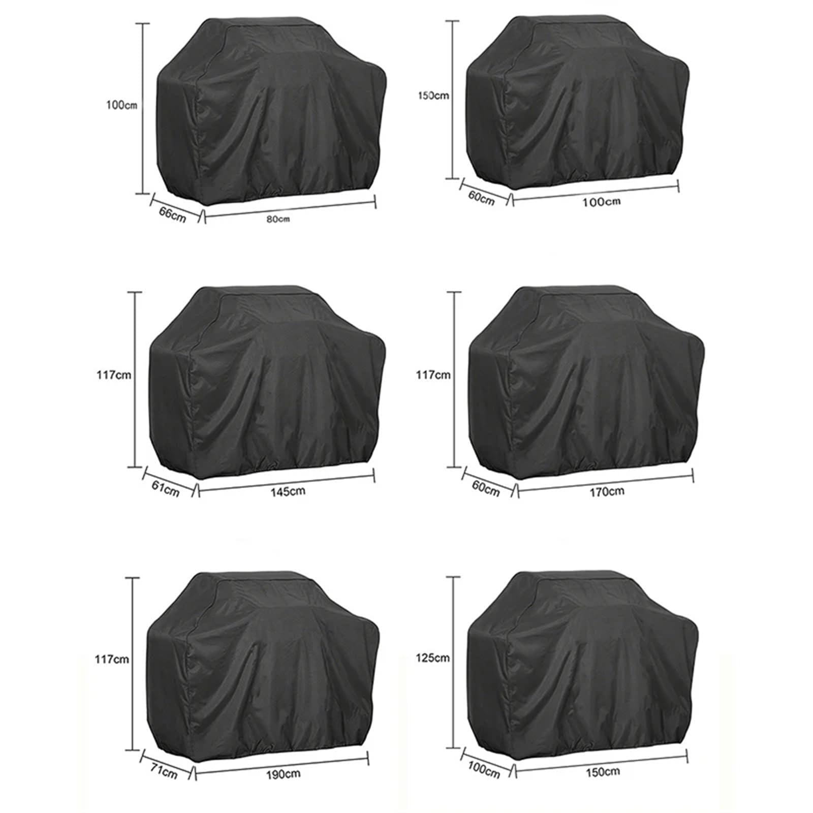 Funda Barbacoa Exterior Cubierta for parrilla, cubierta impermeable for barbacoa, cubierta for parrilla de Gas for barbacoa al aire libre, cubierta for ahumador de barbacoa con cuerda de dobladillo aj