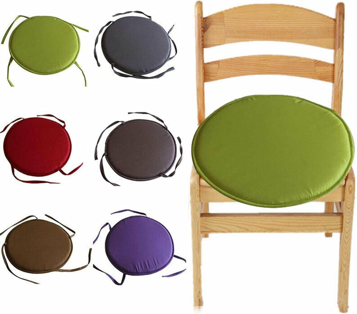 Round Chair Cushions Set of 2/4/6, Indoor Outdoor Chair Cushions with Ties, Round Chair Pads for Indoor Outdoor Garden Dining Bistro Patio Office Coffee Shop A-05,30cm-6pcs