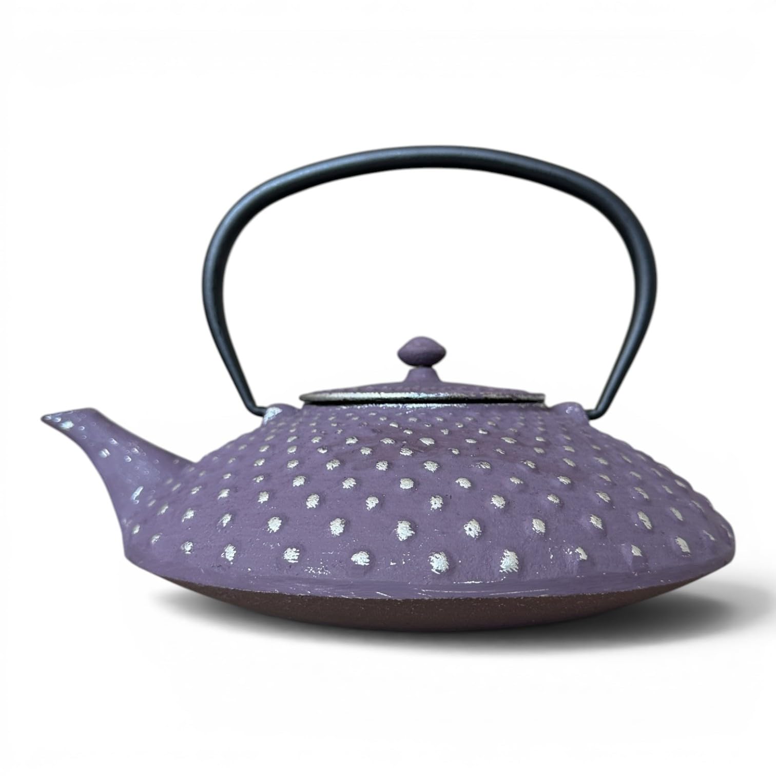 SO SKIN IDASY Théière en fonte violette 1,2L motif picot japonais, grande capacité avec filtre inox, teapot cast iron design élégant, service à thé, idée cadeau femme originale
