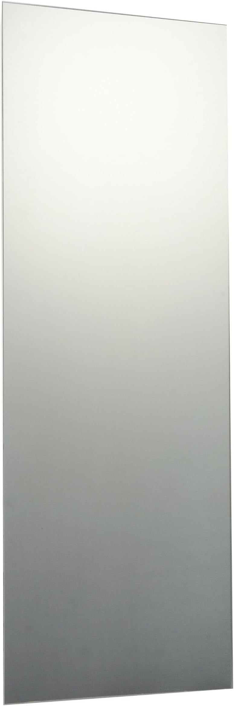 Reflex Sales 120 x 60cm Plain Frameless Unframed Rectangle Bathroom Mirror Glass with Chrome Effect Metal Spring Loaded Wall Hanging Fixing Clips