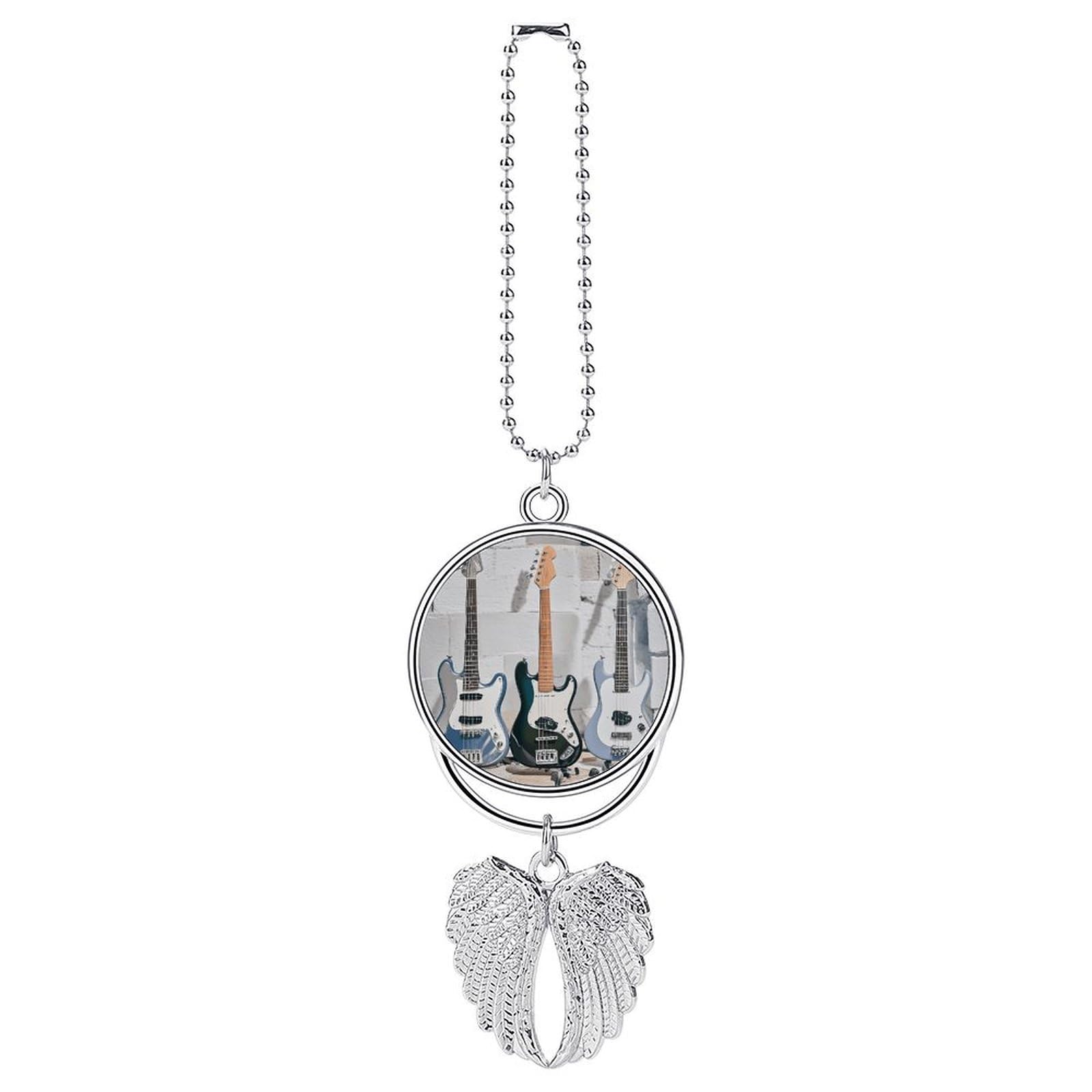 Guitar Bass Music Musical Instruments Car Pendant Hanging Swing Auto Rear View Mirror Hanging Car Rear View Mirror Charm Truck Hanger Ornament Charm for Car Rear View Mirrors Accessories