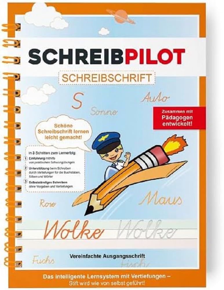 Schreibathlet: Learning to write book for ABC shooters with pre-embossed letters for learning the cursive in simplified initial font (VA)