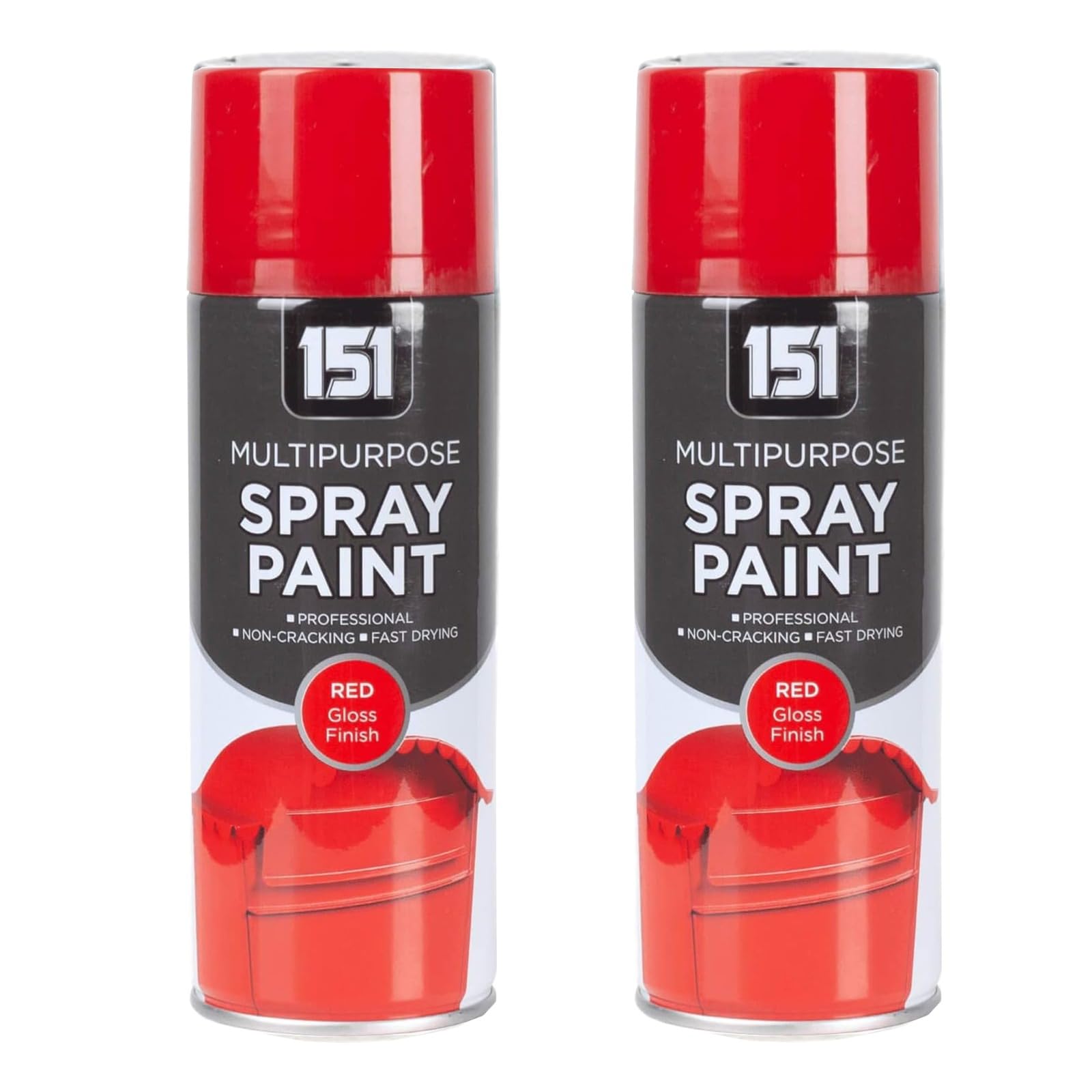 SDMAX Red Gloss Spray Paint, Fast Drying, Gloss Finish, Non-Cracking, Easy To Use, Long-Lasting, Lightweight And Portable, Multipurpose DIY Use, 400ml (2PCS)