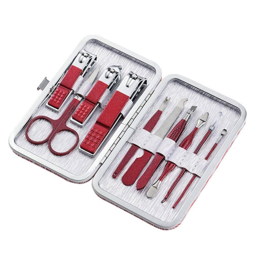 Professional 10 PCS Manicure Set Kit Pedicure Scissor Tweezer Eyebrow Cutter Nail Clipper Stainless Steel Nail Care Tool