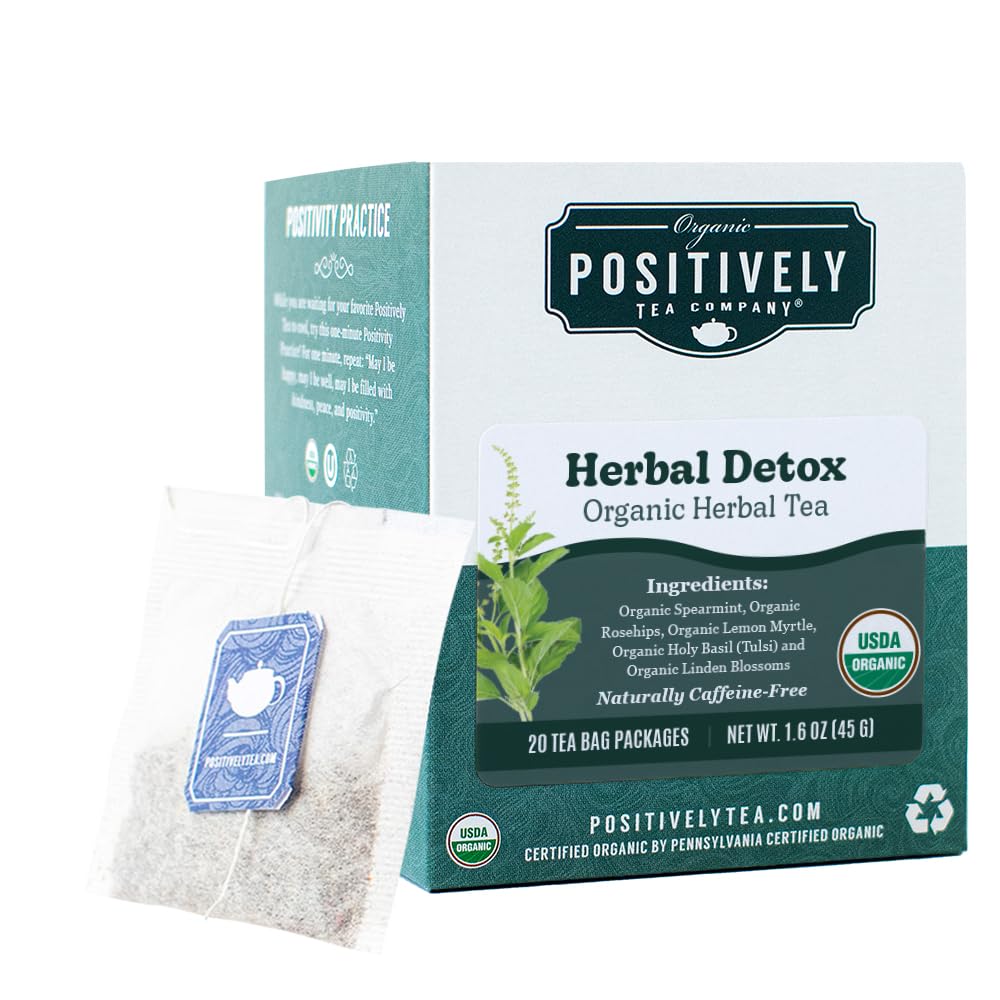 Organic Positively Tea Company, Herbal Detox Tea Bags, 20 Count
