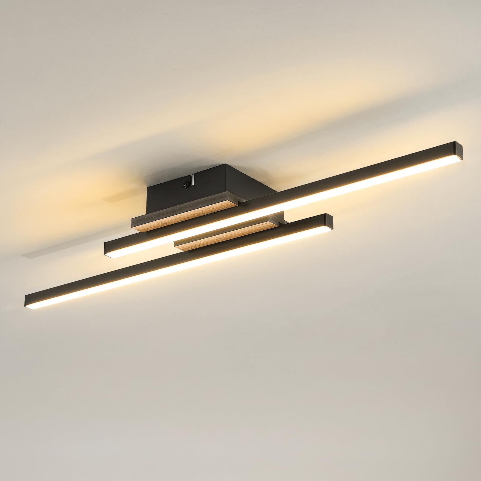 MELAYR 4781157 Moderne Deckenleuchte LED 3000K Deckenlamp | Schwarz CRI≥80 Ceiling Lights für Wohnzimmer Schlafzimmer Büro Küche Esszimmer und Flur