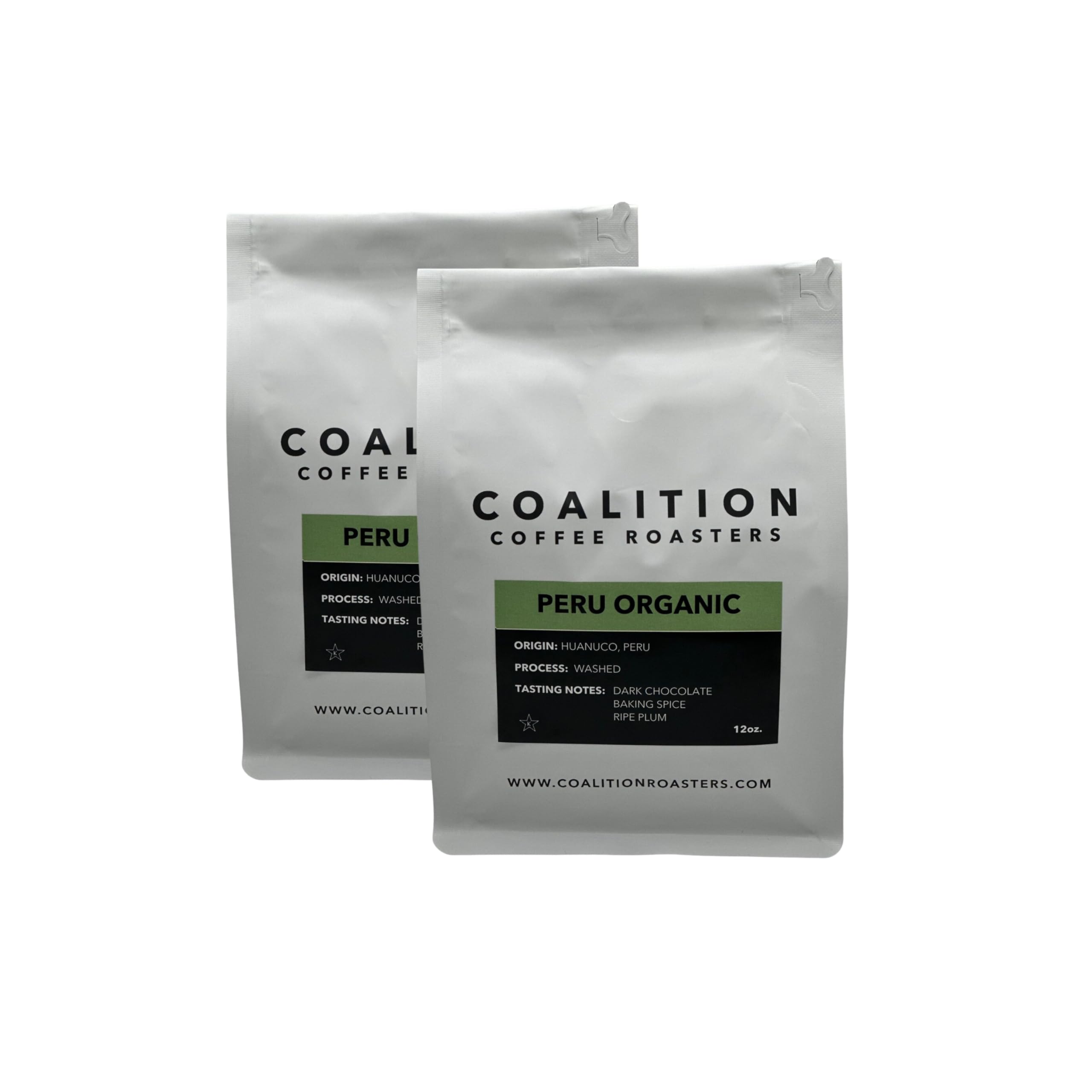 Coalition Coffee RoastersPeru - Gallito de las Rocas - Organic Ground Coffee - Premium, Fresh Roasted Organic Coffee Grounds (Pack of 2, 12 oz)