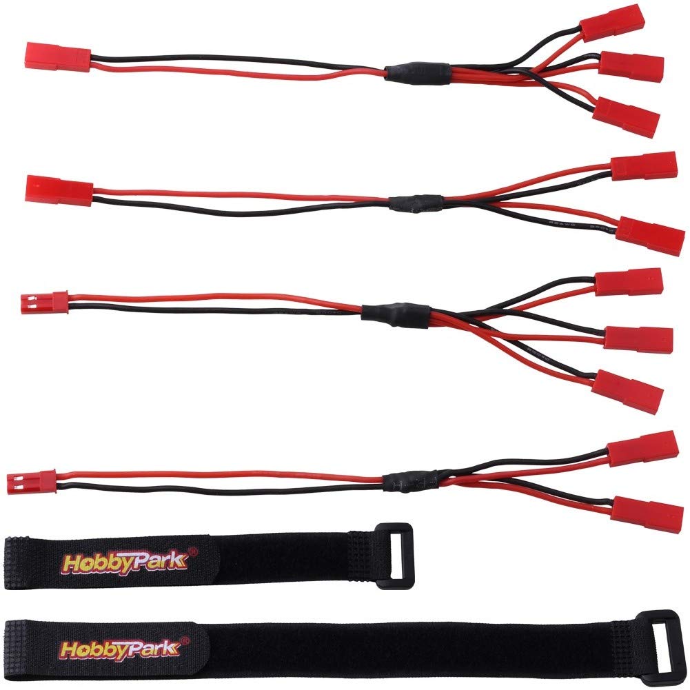 HobbyparkJST Plug Splitter Male Female, JST Y Parallel Adapter Splitter, JST Y Harness Cable for RC Car Crawler ESC Battery Motor Cooling Fan