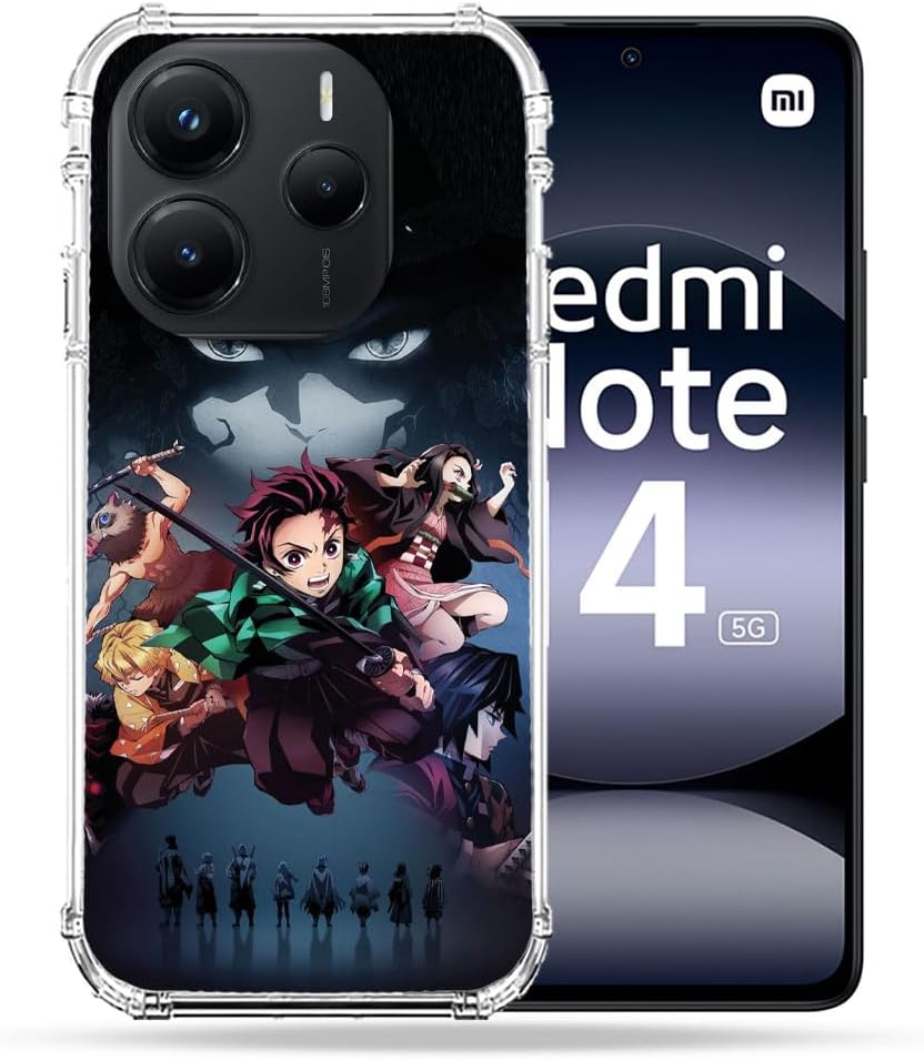 Cokitec Reinforced Case for Xiaomi Redmi Note 14 5G Manga Demon Slayer Black