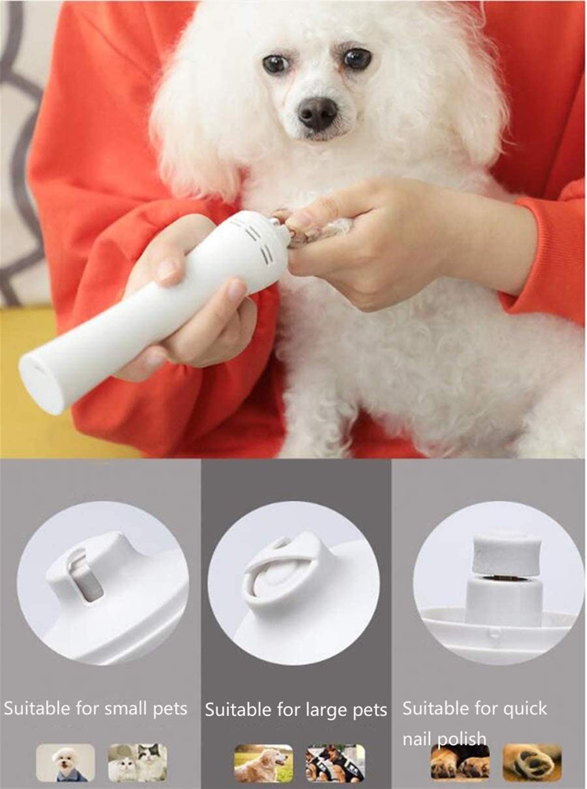 Piedra de Clavo for Perros Clipper, recortador de Clavos de Mascota eléctrica Patas indoloras, Aseo y Suavizado, Amoladora de Clavos de Perro Potente for pequeños Perros medianos Gatos