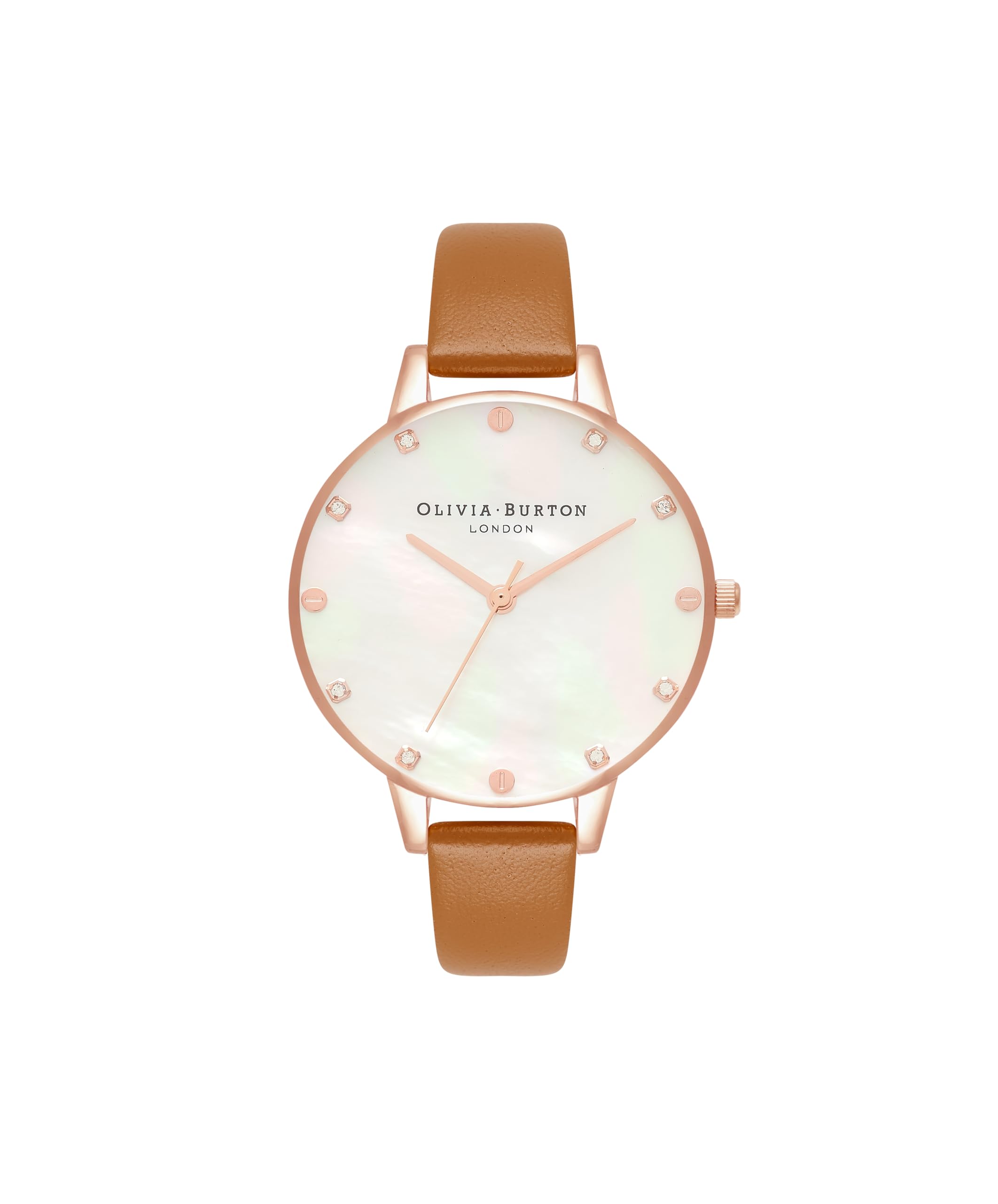 Olivia Burton Classics Qtz Basic Slim White Mother of Pearl & Stone Round Dial Womens Watch|Honey Tan Leather Material|Grey Color Band - OB16SE18 (B0B45WZKVT) Amazon Price History, Amazon Price Tracker