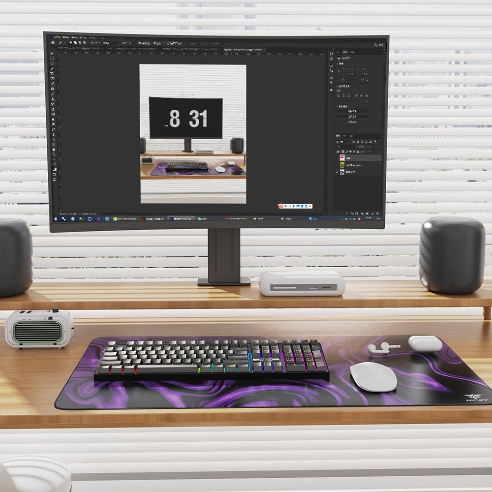 NPET CR108 RGB Gaming Keyboard and Mouse Combo, 108 Keys Swappable Custom Wired Mechanical Keyboard, Linear Red Switches, 7200DPI Adjustable Gaming Mouse for PC Mac Xbox Gamer (108 Keys, Black Grey)