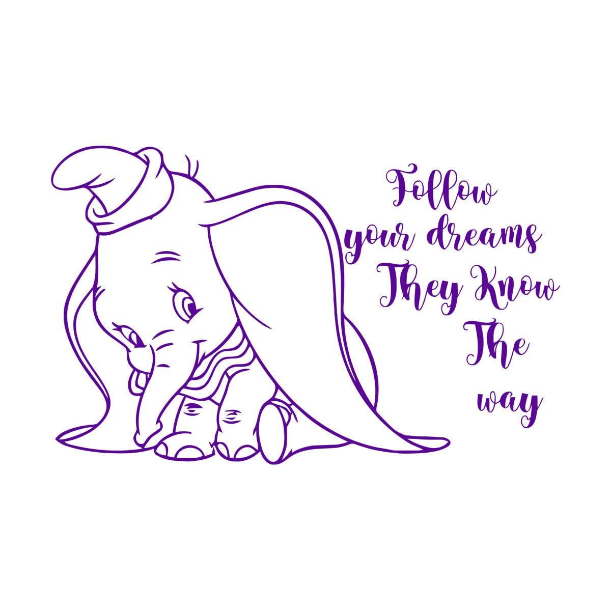 Elephant Wall Decal Animals Nursery Nursery Kids Quotes Wall Sticker for Kids Room Bedroom Room Decor Mural Vinyl Stickers Extra Large - 64x102cm — image 1