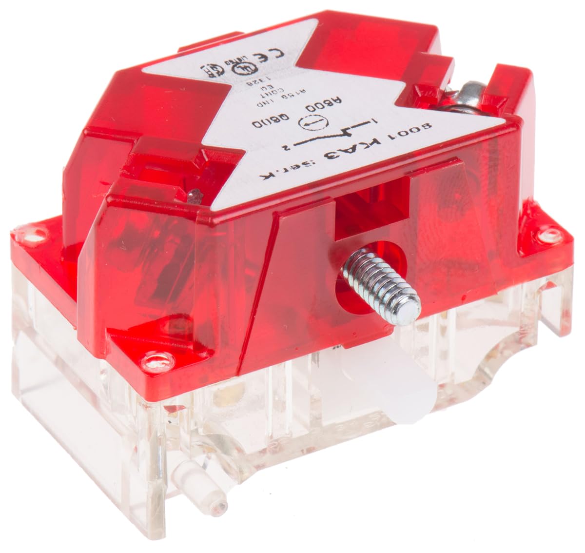 Schneider Electric Square D 9001-KA3 Contact Block – 1NC, Harmony 30mm, Positive Opening, Silver Alloy Contacts, Easy Mount, A600-Q600, For Pushbuttons & Selector Switches (Red)