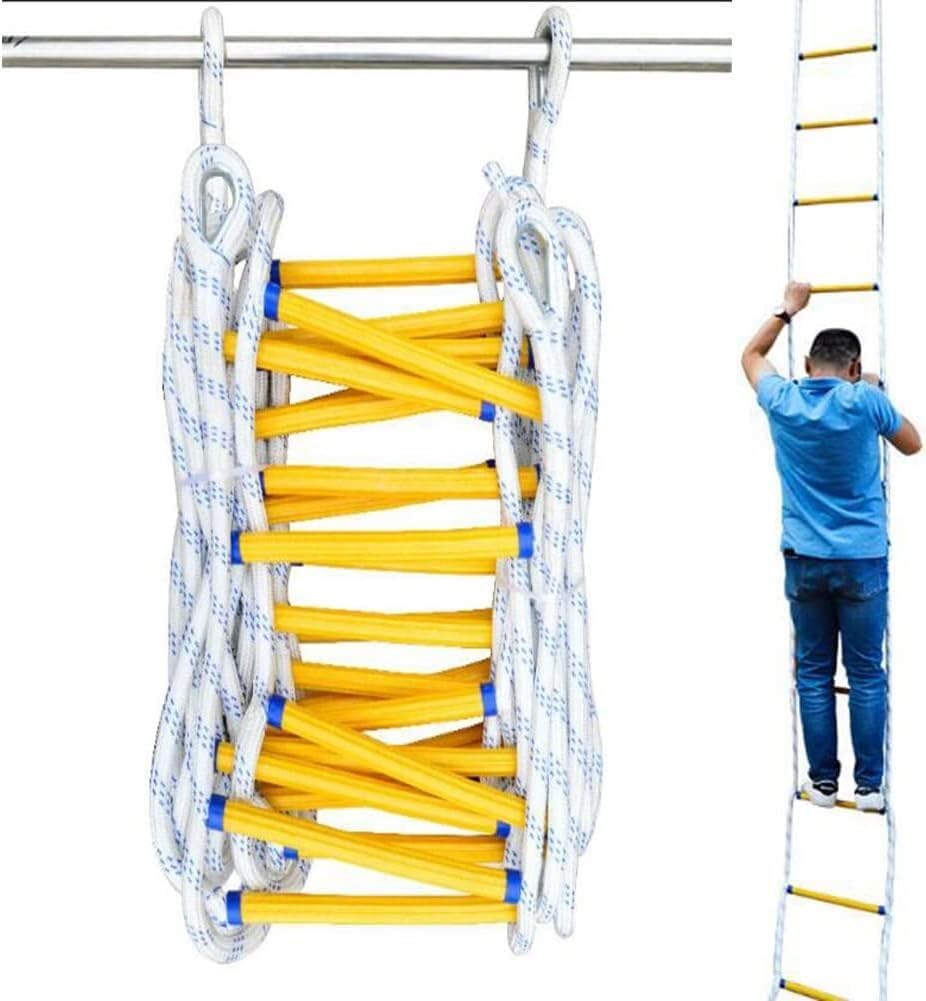 Emergency Rope Ladder 10M Flame-retardant For Quick Deployment, Easy Evacuation And Climbing Rescue(18m/59ft)